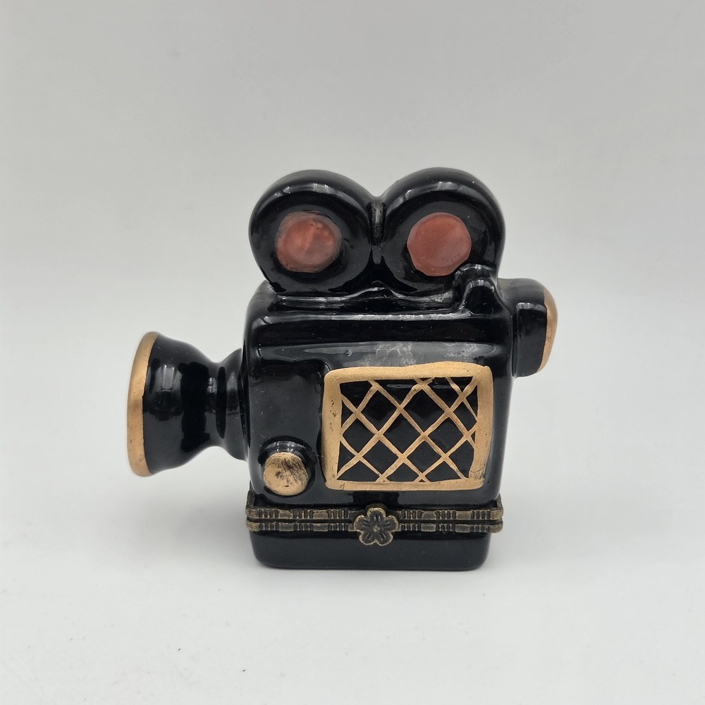 Vintage Ceramic Trinket Stash Box Camera Photo Shape
